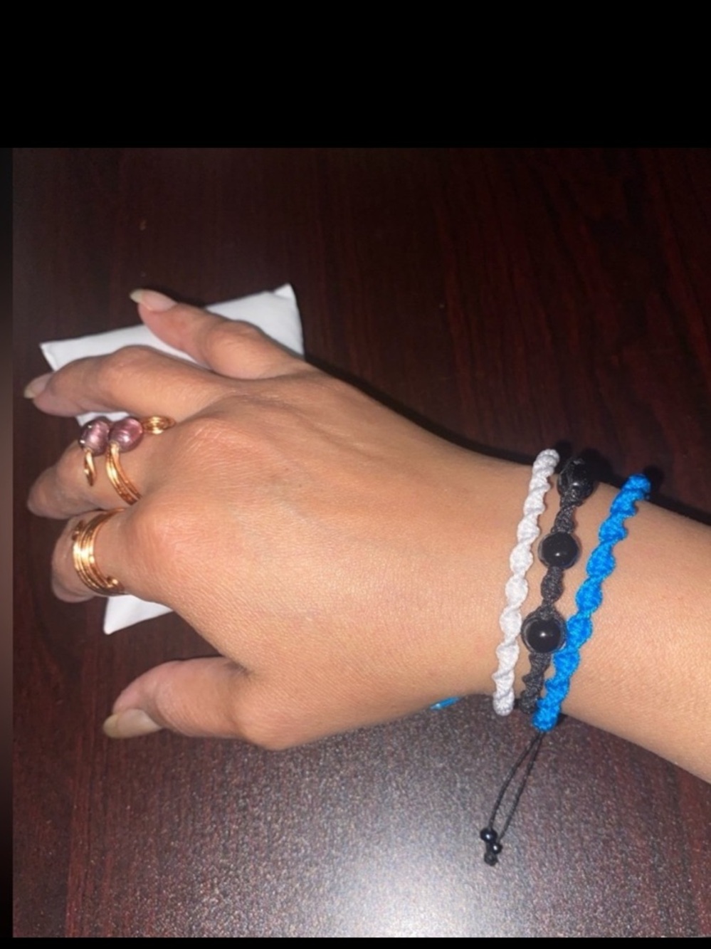Blue,black and White friendship women's woven Bracelet Set
